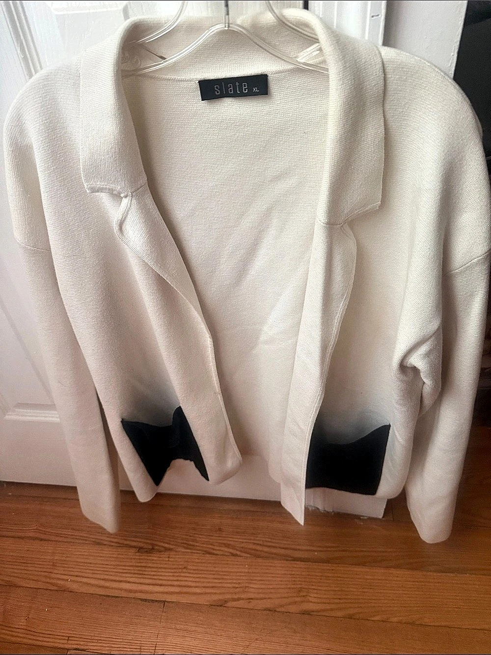 Slate Open Front Cardigan in White Size XL Like New
